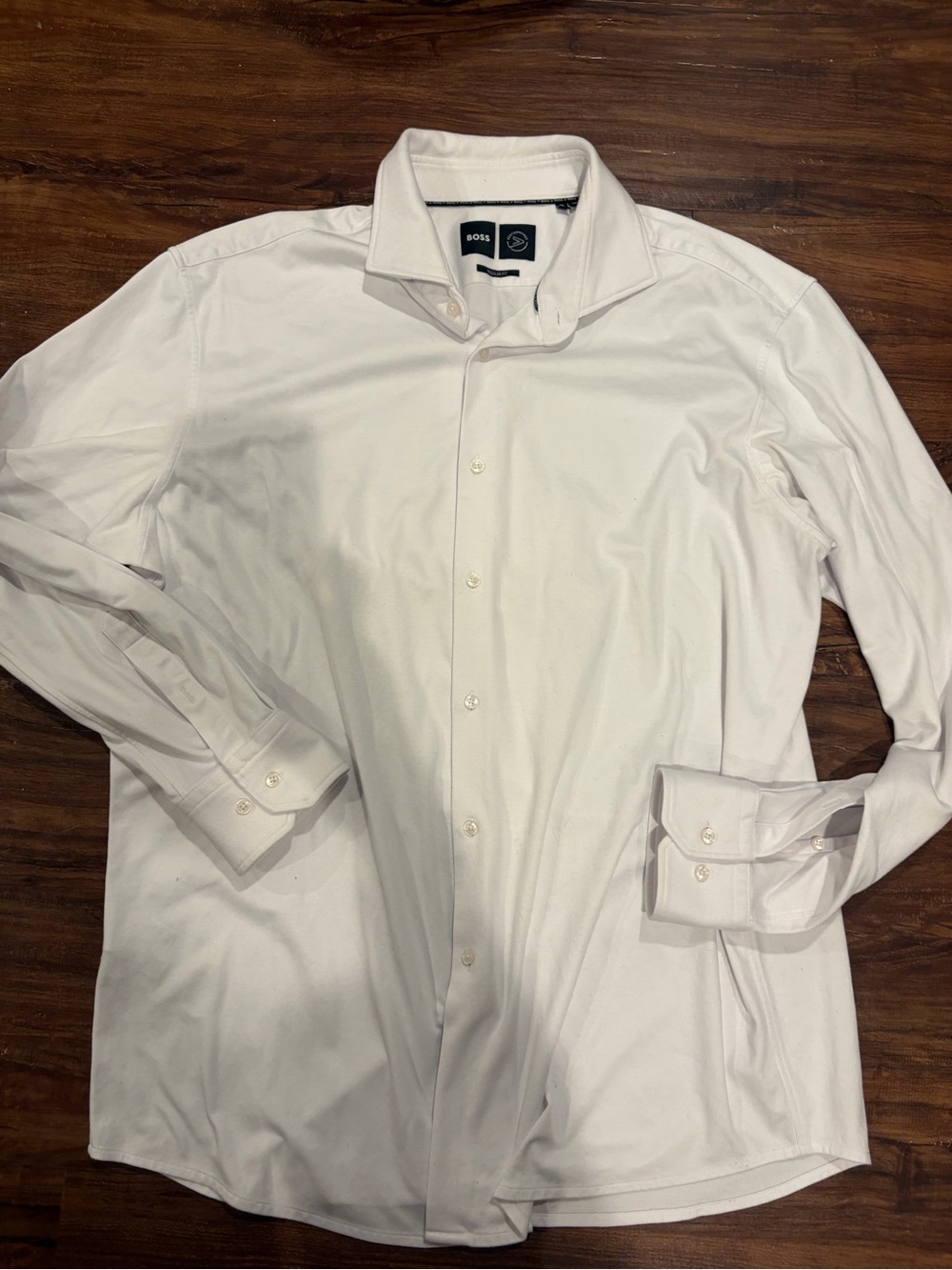 BOSS White Men's Performance Button-Down Shirt